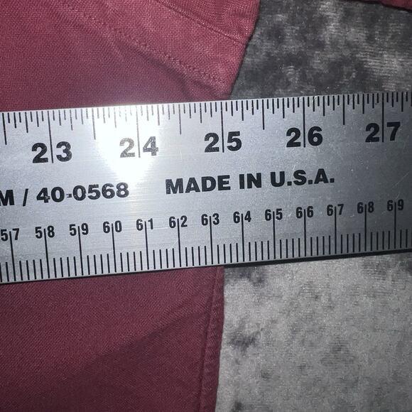 Ralph Lauren Red Short Sleeve Button Down Shirt Navy Blue XL Blue Pony Logo - Picture 6 of 7